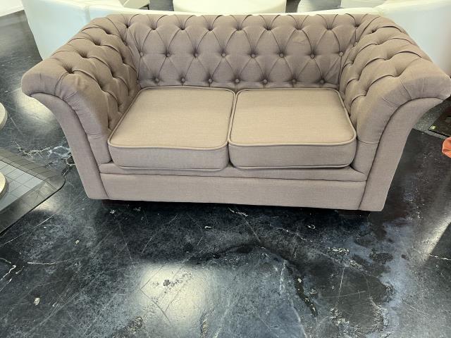 Rental store for GREY TUFTED LINEN LOVESEAT in Mishawaka IN
