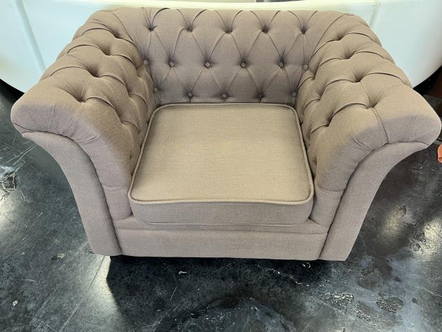Rental store for GREY TUFTED LINEN CHAIR in Mishawaka IN