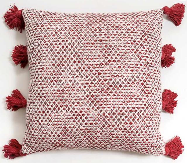 Rental store for RED WHITE TASSEL PILLOW in Mishawaka IN