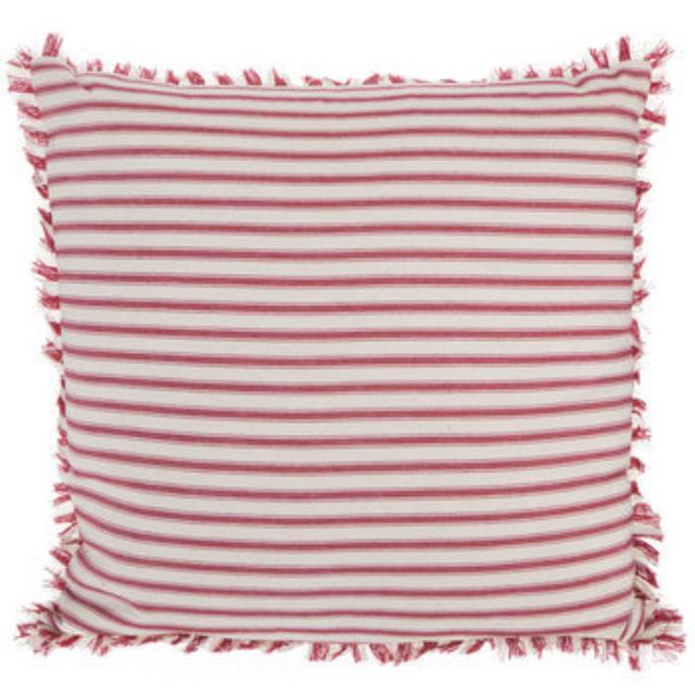 Rental store for RED TAN STRIPED FRINGE PILLOW in Mishawaka IN