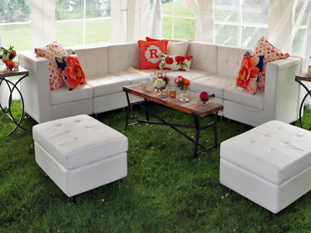 Rental store for WHITE LEATHER MODULAR LOUNGE FURNITURE in Mishawaka IN